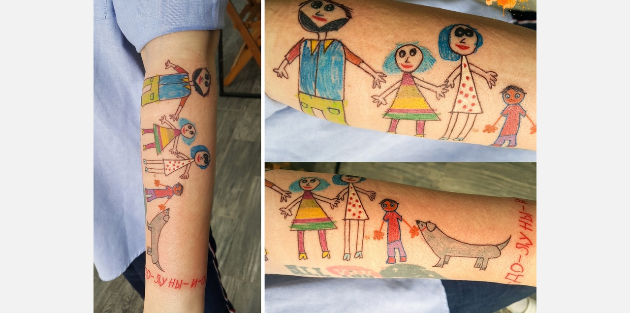 Мама из Златоуста превратила рисунок дочки в татуировку